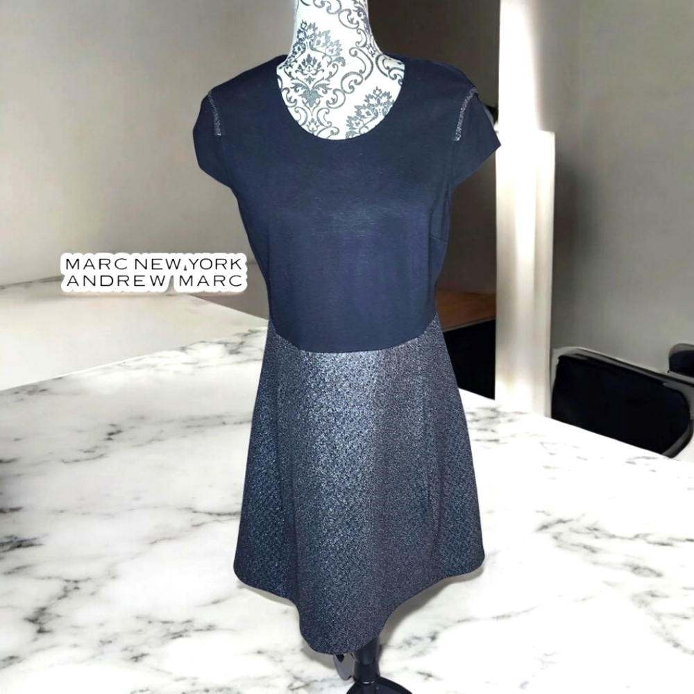 MARC NEW YORK ANDREW MARC Black and Gray Dress- 10